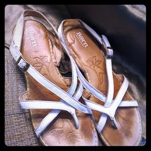 White Born strap sandals